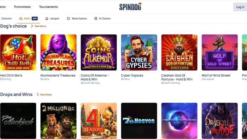 Spindog Casino Screenshot